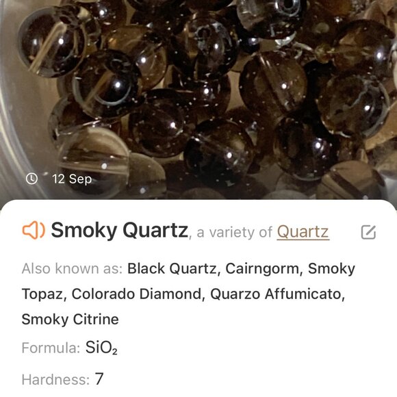 Genuine Smoky Quartz Short Adjustable Necklace, Natural Gemstone + Bronze Links - Picture 11 of 12